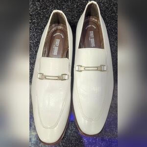 Stacy Adams White Patent Leather Loafers